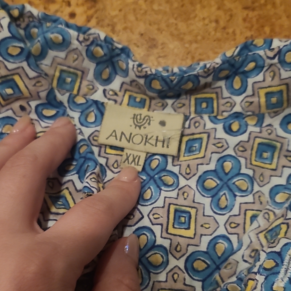 Men's Blue Patterned Shirt - Picture 2 of 3
